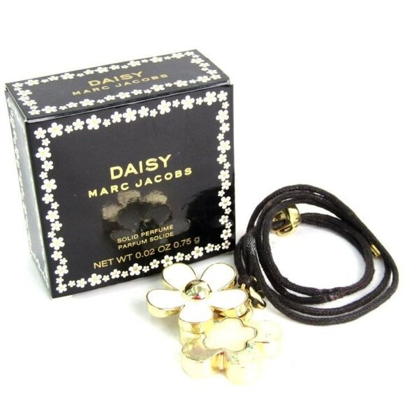 Marc Jacobs Daisy Solid Perfume Necklace Gold Pouch GARDENIA JASMINE VIOET MUSK - Picture 1 of 4